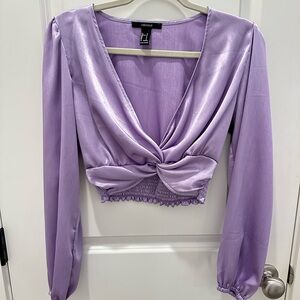 Forever 21 Lavender Satin Blouse